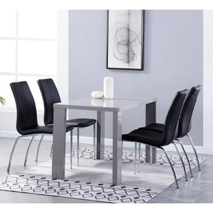 Ensemble <span class=keywords><strong>de</strong></span> Table à <span class=keywords><strong>manger</strong></span> avec pieds métalliques, <span class=keywords><strong>4</strong></span> chaises, Design moderne, bon marché, gris foncé, - Product Image 2