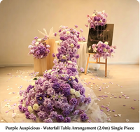 Ensemble de décoration de chemin de table en soie moderne effet cascade, haute qualité, durable, pour anniversaires et usage hôtelier haut de gamme