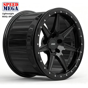 Nouvelles Jantes en Alliage Légères Multi-Rayons Noir Mat Speed Mega avec Anneau Beadlock Bronze pour SUV et Camionnettes Tout-Terrain de Luxe - Product Image 1
