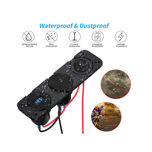 Presa 12 v presa 12 Volt pannello presa USB precablato presa accendisigari 3 in 1 ricarica rapida 3.0 con doppia presa USB, LED - Product Image 5