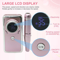 Polisseuse à ongles rechargeable portable Batterie Li-ON 0-35000 tr/min Protection de sécurité contre les surcharges avant/arrière pour une utilisation mobile