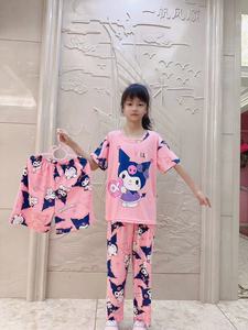 Harga Pabrik Setelan Piyama Anak Lengan Pendek Celana Pendek Tiga Potong Pakaian Tidur Anak Laki-laki Piyama Anak Perempuan Motif Kartun Murah - Product Image 5