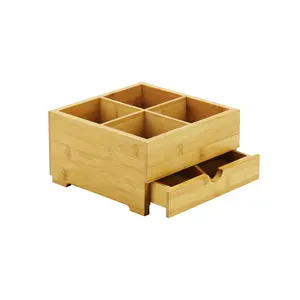 wooden & bamboo boxes multi-function wooden sweets tea makeup jewelry box with compartments and drawer