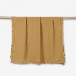 Knitted Eco-Friendly 100% cotton Rectangle 209g-278g Spring & Autumn Vietnam Heirloom baby <b>blanket</b> - Product Image 3