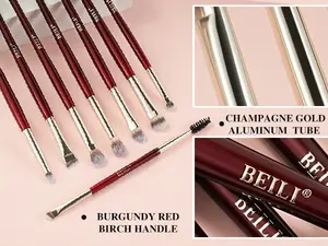 BEILI Set di Pennelli per Trucco <span class=keywords><strong>Professionale</strong></span> di Lusso, Kit Vegano per Ombretto, Correttore e Fondotinta - Product Image 6