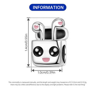 Hot-selling white <b>copper</b> cute earphone beads, original fashion versatile DIY <b>bracelets</b>, accessories, pendants wholesale - Product Image 3