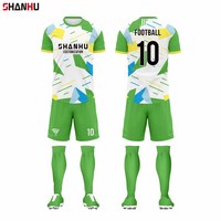 Ensemble de maillots de football pour hommes en polyester personnalisé en usine avec impression par sublimation pour vêtements de sport d'été, uniforme de football