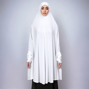 Abaya de Color Sólido Premium, Manga Larga, Hiyab, Chal, Ropa de <span class=keywords><strong>Oración</strong></span> de Cobertura Completa para Musulmanas Árabes, Estilo Vintage, Khimar Largo, Niqab - Product Image 1