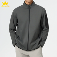 Blouson bomber unisexe à col montant zippé, couleur unie, léger, décontracté, avec poches latérales, coupe-vent et imperméable