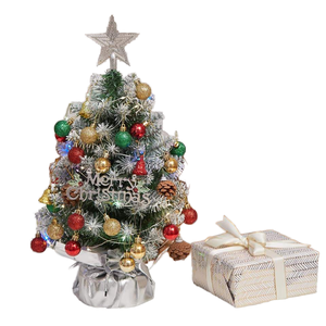2025 Christmas Mini PE PVC Indoor Christmas <b>Tree</b> Decorations LED Hinged Ornaments for Home Decor Desktop Christmas <b>Tree</b> - Product Image 1