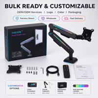 Nuovo Arrivo: Braccio per Monitor da Gaming RGB con 33 Modalità, Supporto per Monitor con Molla a Gas Resistente per Configurazioni Gaming