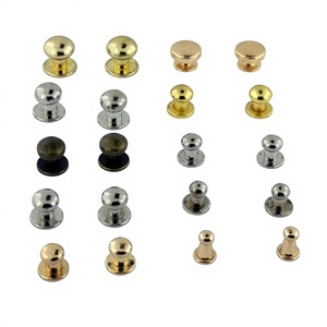 Parafusos e Rebites Redondos Ajustáveis Vintage OEM de Latão Sólido para Acessórios de Botões de Cintos e Bolsas de Couro - Product Image 4