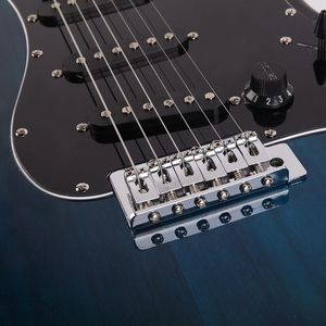 Guitar Black Maple Neck Basswood Body 6 <b>Strings</b> S-S-S Pickup Configuration Open Gear Tuning Music <b>Instrument</b> - Product Image 6