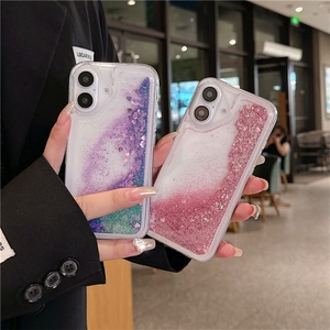 เคสใส่ iPhone 16 15 Pro Max 14 13 12 11 XR XS MAX 6S 6 7 8 Plus SE 2 ลายหัวใจวิบวับแบบเหลว ประดับกลิตเตอร์ - Product Image 4