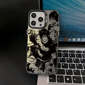 Coque de téléphone pour personnage d'anime et de <span class=keywords><strong>manga</strong></span>, TPU argenté métallique, antichoc, anti-empreintes digitales, peinture UV, pour 17/16/15/14 Pro Max - Product Image 3