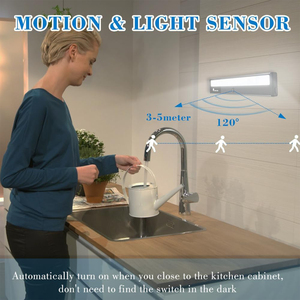 Modern <b>Indoor</b> LED Cabinet Motion <b>Sensor</b> <b>Lights</b> Dimmable Rechargeable Wireless Stick-On Night <b>Light</b> for Stairs Closets & Cabinets - Product Image 6