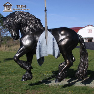Cuộc sống Kích thước Công viên trang trí nội thất kim loại Friesian ngựa điêu khắc đồng đúc nuôi ngựa tượng - Product Image 5