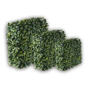新デザイン緑背景人工ツゲ材パネルトピアリー生け垣植物