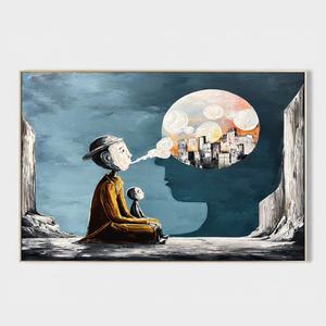 Cuadro Decorativo de Lienzo Enmarcado con Diseño de Burbujas de Ensueño, Arte Abstracto Minimalista en Tonos Neutros para Dormitorio, Lienzo Texturizado de Gran Tamaño - Product Image 6