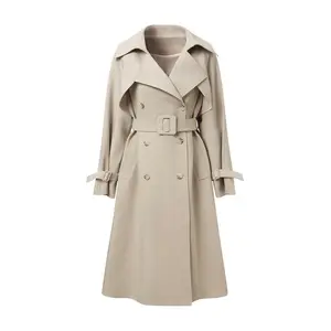 Women's Windbreaker coat new clothing British style commuter beige trench coat women's waist long casual jacket