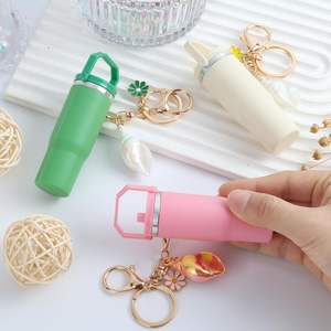 <b>Mini</b> Tumbler Keychain Cup with Lipstick Holder Women's Handbag and <b>Backpack</b> Charms for Graduation Halloween Diwali - Product Image 3