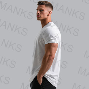 OEM Custom Logo LightWeight Rundhals ausschnitt Schnellt rockn endes T-Shirt Baumwolle <span class=keywords><strong>Muscle</strong></span> Fit T-Shirt für Herren Sportswear Design Herren T-Shirts - Product Image 2