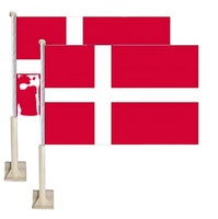 Drapeau de voiture pour supporters de football du Danemark, livraison rapide et économique, résistant à la décoloration, double couture