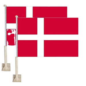<span class=keywords><strong>Bandera</strong></span> de coche para aficionados al fútbol de <span class=keywords><strong>Dinamarca</strong></span>, barata, de entrega rápida, resistente a la decoloración, con doble costura. - Product Image 2