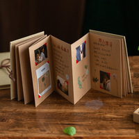 Album photo personnalisé en papier kraft relié rigide, album photo créatif pliable en accordéon, cadeau fait main