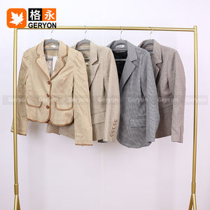 Geryon Vintage ropa usada mujeres Blazers moda <span class=keywords><strong>Oficina</strong></span> prendas de vestir exteriores señoras traje chaquetas para ropa de <span class=keywords><strong>segunda</strong></span> <span class=keywords><strong>mano</strong></span> balas - Product Image 5