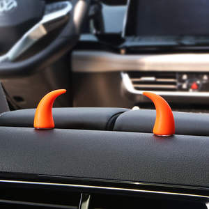 2 pièces de décorations de casque de moto en forme de cornes de démon, avec ventouse, grandes cornes avec lumière sur le casque de moto - Product Image 4