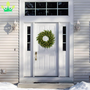 Artificial Christmas <strong>Wreath</strong> for Front <strong>Door</strong> LED Norfolk Pine Realistic Greenery Holiday Home Decoration Valentine's Day <strong>Easter</strong> - Product Image 4