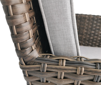 Rattan PE Marron 360 °   Chaise de patio pivotante avec coussin gris clair