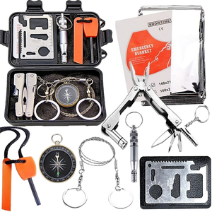Outils <span class=keywords><strong>de</strong></span> <span class=keywords><strong>survie</strong></span> en plein air 9-en-1 DIY en gros, équipement multifonctionnel portable pour le camping et la randonnée, entièrement étanche avec poignée en D - Product Image 1