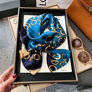 ผ้าพันคอไหมซาตินลายดอกไม้ ลายทาง ลายม้า สำหรับผู้หญิง ดีไซน์แฟชั่น ผ้าสองชั้น ขนาด 150*17 ซม. - Product Image 3