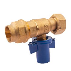 Raccords de plomberie manuels en laiton cuivre PEX verrouillables vanne à boisseau sphérique de compteur d'eau à haute température pour adaptateur d'outils de système CVC - Product Image 4