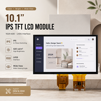 Modul LCD TFT IPS Kustom 10,1 Inci HMI Industri 420 Cd/m² 1024x600 LVDS Layar Sentuh Kapasitif untuk Peralatan Cerdas