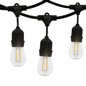 Diskon besar dapat disesuaikan lampu Natal dalam ruangan String S14 Edison bohlam lampu LED Festoon terhubung lampu String untuk dekorasi luar ruangan