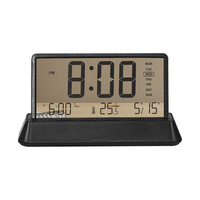 Horloge de table numérique multifonctionnelle Reloj Réveil Réveil Transparent Horloge de bureau numérique Affichage Température Semaine Calendrier