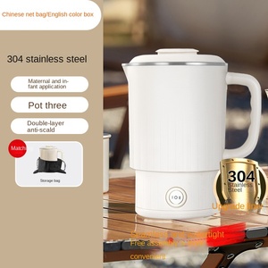 Hervidor Eléctrico Plegable de Viaje, Inalámbrico, Portátil, Mini, de Acero Inoxidable 304, con Protección Contra Sobrecalentamiento, Capacidad de 1.2L, Función para Mantener el Calor - Product Image 2