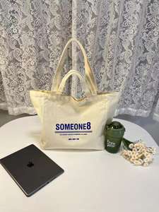 Bolsa de Compras de Lona Reciclable Personalizada de Moda Chuanghua con Patrón de Letras, Cierre de Cremallera, Tamaño Mediano para Comestibles - Product Image 2