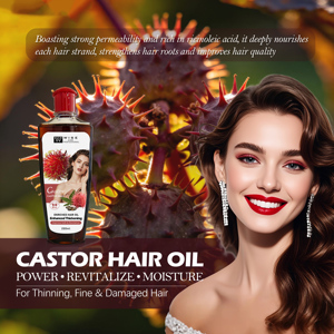 Сыворотка-масло для волос с касторовым маслом для глубокого увлажнения и восстановления, разглаживающая, нежирная, с богатой нежной формулой для поврежденных волос, с рицинолеевой кислотой - Product Image 5