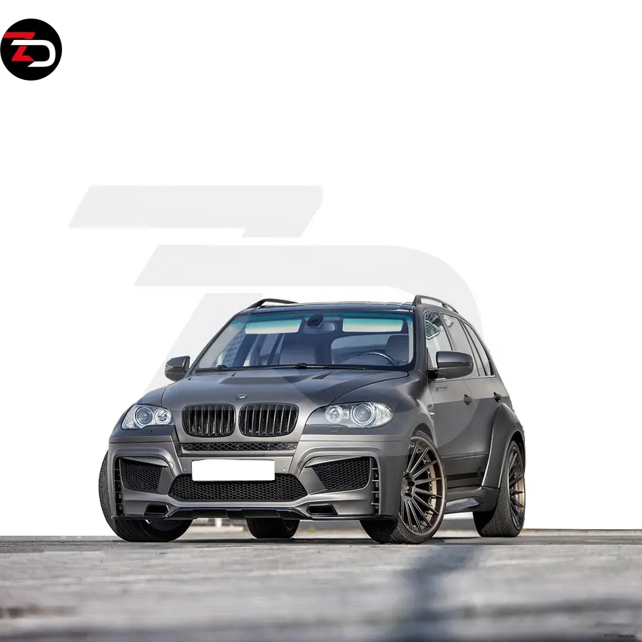 BMW X5 E70ボディキットPDスタイル99% 用フロントバンパーリアバンパーフェンダーFRP 1セットアーチ2008 ~ 2013