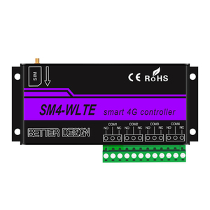 SM4-WLTE 4G 10A 4CH LTE relay điều khiển <span class=keywords><strong>GSM</strong></span> từ xa thông minh Power switch SMS nhiệt độ độ ẩm kiểm soát cửa nhà để xe DOOR Opener - Product Image 3