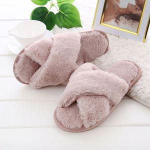 M0029 Zapatos Cálidos de Invierno para Mujer, Pantuflas Planas, Pantuflas de Piel Sintética para Mujer, Pantuflas para el Hogar, Tallas 36-41, Venta al por Mayor - Product Image 1