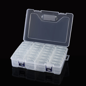 Transparent Storage <b>Box</b> 28 Compartment PP Plastic Organizer Jewelry Accessory Parts <b>Box</b> Double Layer With Lid - Product Image 2