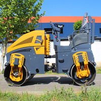 Compacteur vibrant diesel à double tambour de 4 tonnes, portatif, pour asphalte et sol, mini-rouleau compresseur routier, durable, direct usine