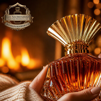 Eau de Parfum Golden Amber 50ml, parfum oriental ambré unisexe, flacon en verre cristal, marque privée