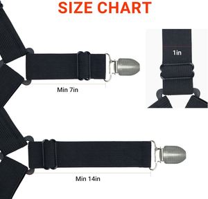 Customizable Embroidered Non Slip Elastic Spandex/Cotton Bed Sheet Fasteners with Metal Clips for All Sizes - Product Image 4