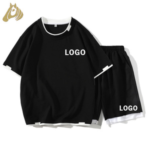 Prix d'usine, haute qualité, ensembles de t-shirts originaux pour hommes, Traje <span class=keywords><strong>Manga</strong></span> Corta, ensembles de t-shirts lourds 2 pièces pour tenue quotidienne - Product Image 1